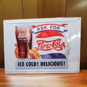 Pepsi tin metal hanging sign